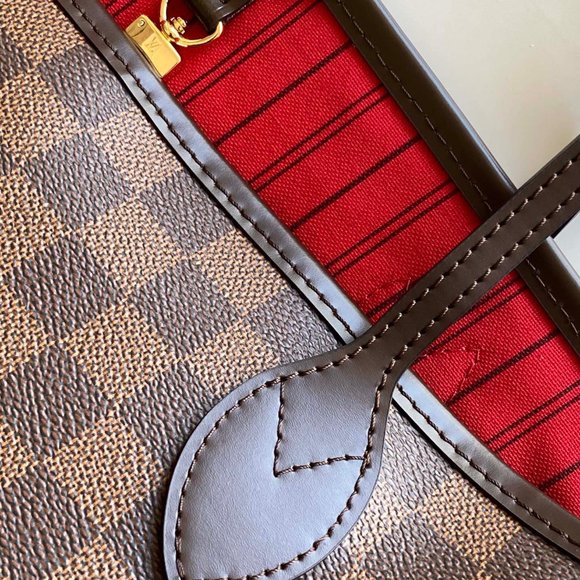 Louis Vuitton Monogram Neverfull MM Brown Red Bag - Picture 5 of 9